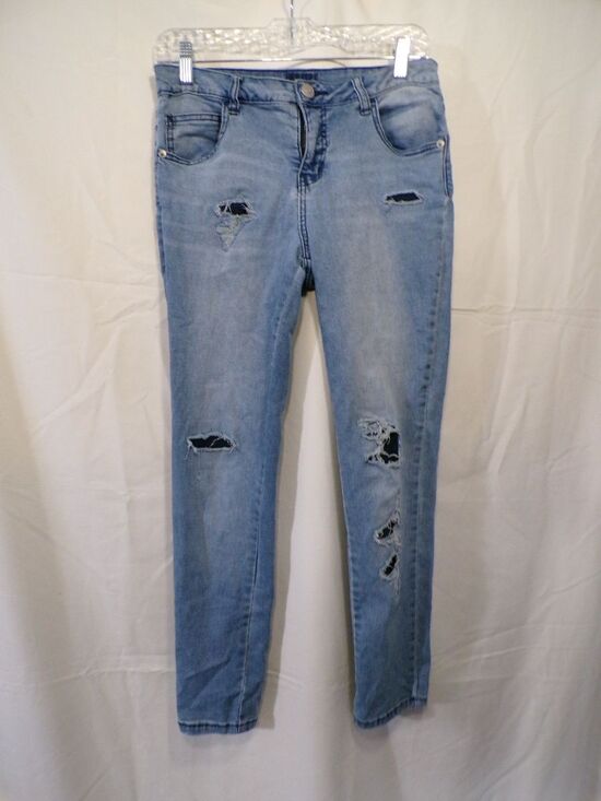 Justice Denim - Justice Women 14 Plus Light Wash Distressed Super Skinny Jeans Mid Rise